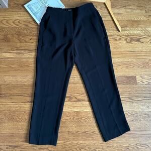 J. Crew Black Elastic Waist Straight Leg Trouser